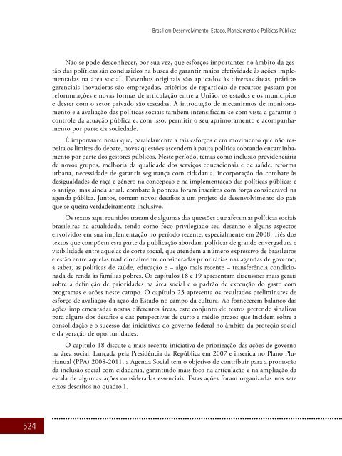 Brasil em Desenvolvimento: Estado, Planejamento e PolÃ­ticas - Ipea