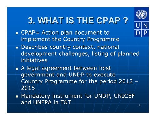 CPAP - UNDP Trinidad and Tobago