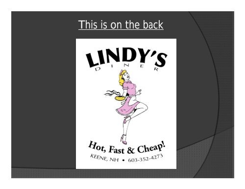 Lindy's Diner (PDF)