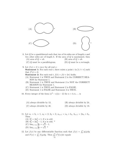 Test Codes: SIA (Multiple Choice Type) and SIB (Short Answer Type ...