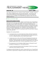 Issue No. 18 June 5, 2006 This edition of Realignment News will ...