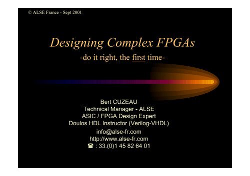 FPGA Design in VHDL - ALSE