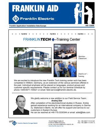 FranklinTech Trainingcenter.pdf - Franklin Electric Europa