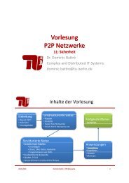 1x2 - Fachgebiet Komplexe und Verteilte IT-Systeme - TU Berlin