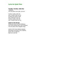 Lyrics for Quiet Time - Raffi