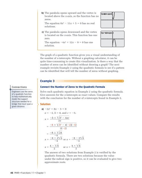 Section 1.5 Ã¢Â€Â“ Solve Quadratic Equations - McGraw-Hill Ryerson