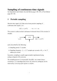 Sampling of continuous-time signals - UCT Digital Image Processing