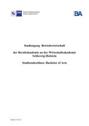 Studiengang Betriebswirtschaft der Berufsakademie an der ...