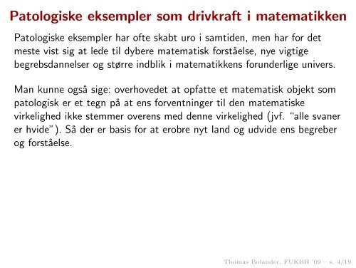 Matematikkens paradokser og patologiske konstruktioner i 1800-tallet