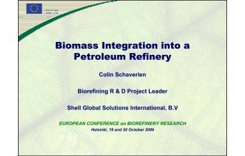 Biomass Integration into a Petroleum Refinery