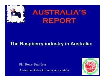 The Raspberry Industry in Australia