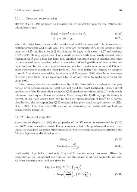 Applications of state space models in finance
