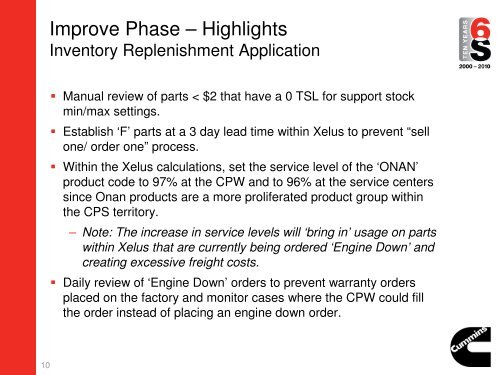 Todd Hester Service Center First Pass Fill Improvement - Cummins