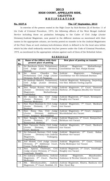 Notification No. 4337-A dated 12.09.2013 regarding transfer of some ...