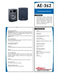 Apogee AE-4 Loudspeaker System Spec Sheet - Apogee Sound