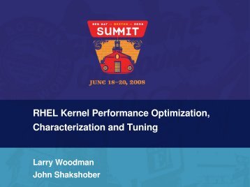 RHEL Kernel Performance Optimization, Characterization ... - Red Hat