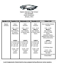 Eastern Alamance High School First Semester EXAM SCHEDULE ...