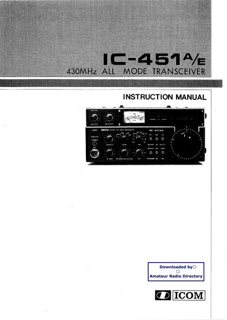 User Guide Icom ICOM IC451 User manual