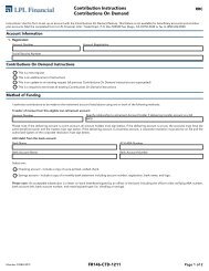 Contribution Instructions Contributions On Demand - LPL Financial