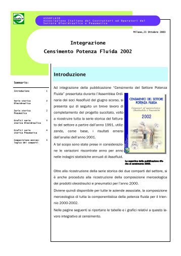 Integrazione Censimento Potenza Fluida 2002 - Assofluid
