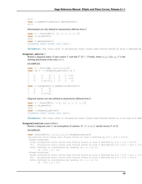 Sage Reference Manual: Elliptic and Plane Curves - Mirrors