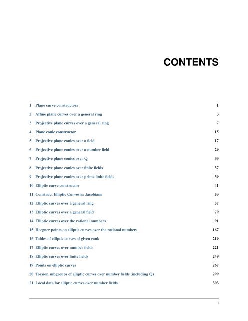 Sage Reference Manual: Elliptic and Plane Curves - Mirrors