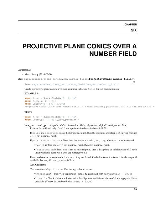 Sage Reference Manual: Elliptic and Plane Curves - Mirrors