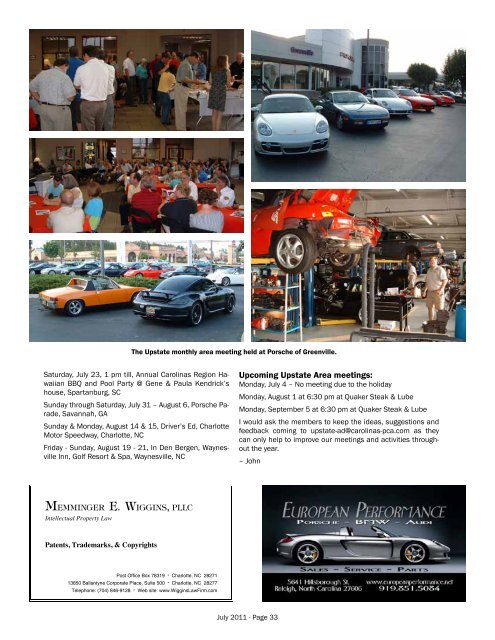 TobaccoRoads - Carolinas Region Porsche Club of America (PCA)