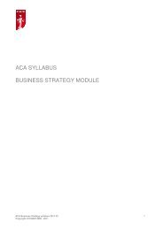 ACA | Business Strategy module syllabus 2012 | ICAEW