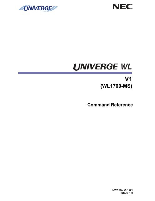 Command Reference NEC UX5000