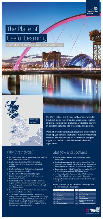 University of Strathclyde International Study Course Flyer