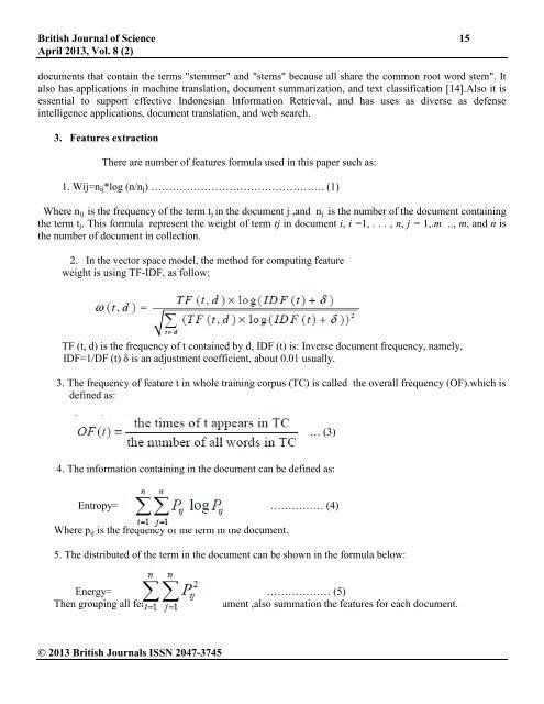 Web classification based features extracted and K-NN algorithm