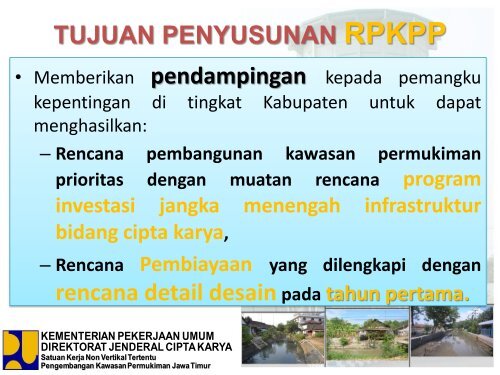 Rencana pembangunan kawasan permukiman ... - Ditjen Cipta Karya