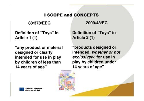 EUROPEAN COMMISSION TOYS SAFETY DIRECTIVE 2009/48/EC