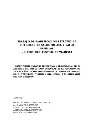 trabajo de planificacion estrategica diplomado de salud publica y ...