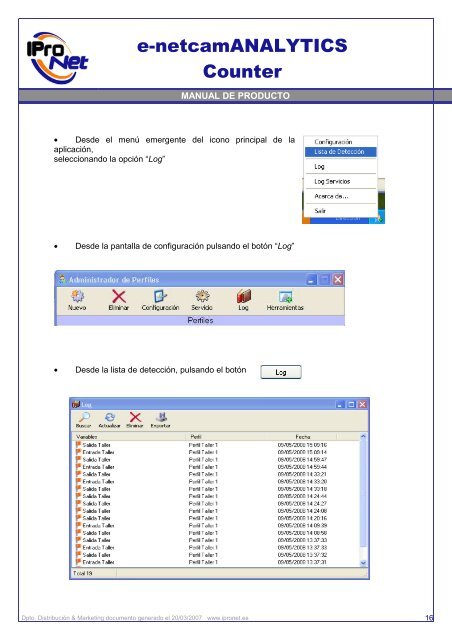 Manual e-netcamANALYTICS Counter - IProNet Sistemas