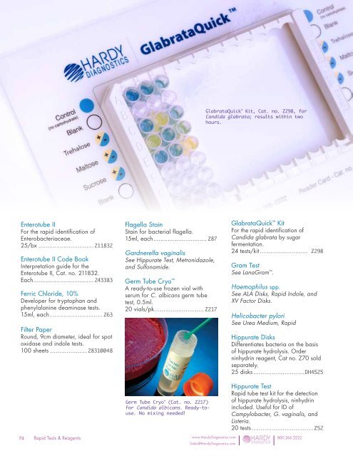 Rapid Tests & Reagents - by Hardy Diagnostics