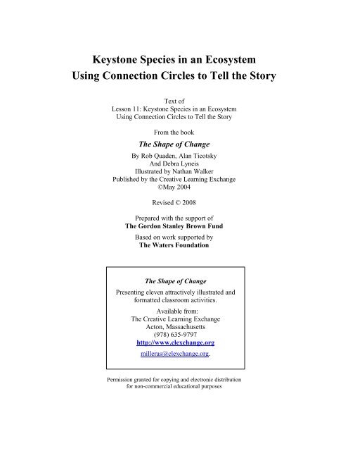 Keystone Species in an Ecosystem Using Connection Circles to Tell ...