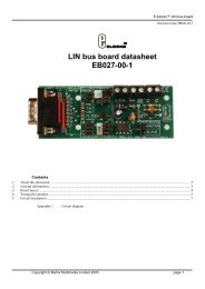 LIN bus board datasheet EB027-00-1 - Matrix Multimedia Ltd