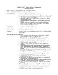 Head Custodian - Laramie County School District #01