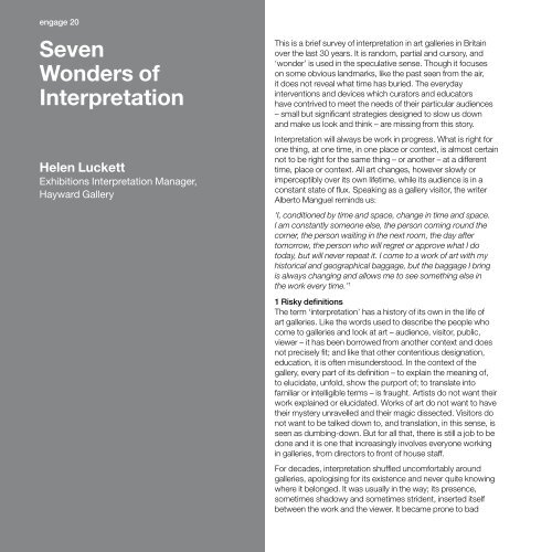 Seven Wonders of Interpretation - Engage