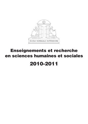 Enseignements et recherche en sciences humaines et sociales