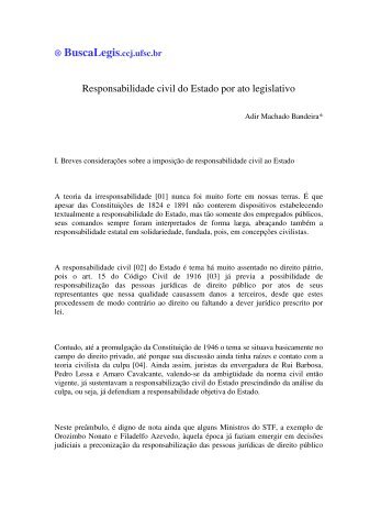 Responsabilidade civil do Estado por ato legislativo - BuscaLegis ...