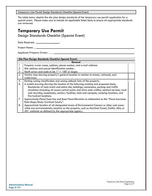 Administrative Adjustment - Currituck County Government