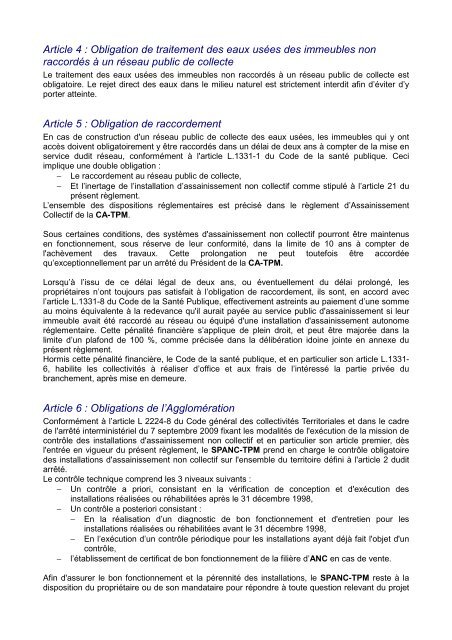 reglement du SPANC - Communauté d'Agglomération Toulon ...