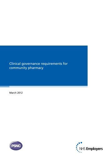 Clinical governance requirements for community pharmacy - PSNC