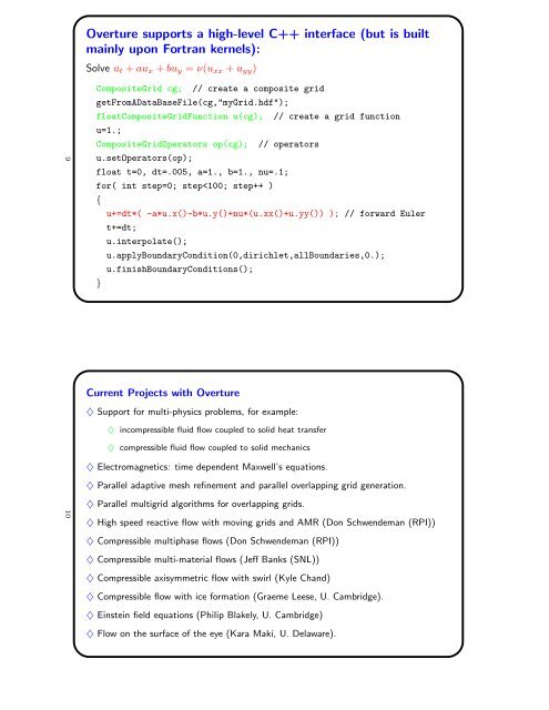 An Overture Overview Bill Henshaw ... - The ACTS Toolkit