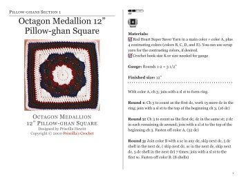 Octagon Medallion 12Ã¢Â€Â Pillow-ghan Square - Priscilla's Crochet
