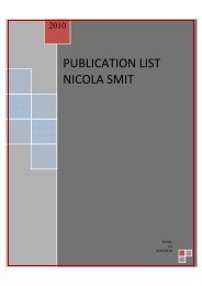 PUBLICATION LIST NICOLA SMIT