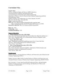 Curriculum Vitae - Department of Physics - Purdue University